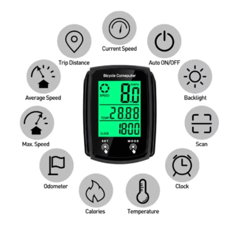 DEDOMON Bike Computer LED Digital Bicycle Speedometer Odometer - Enterprise Express