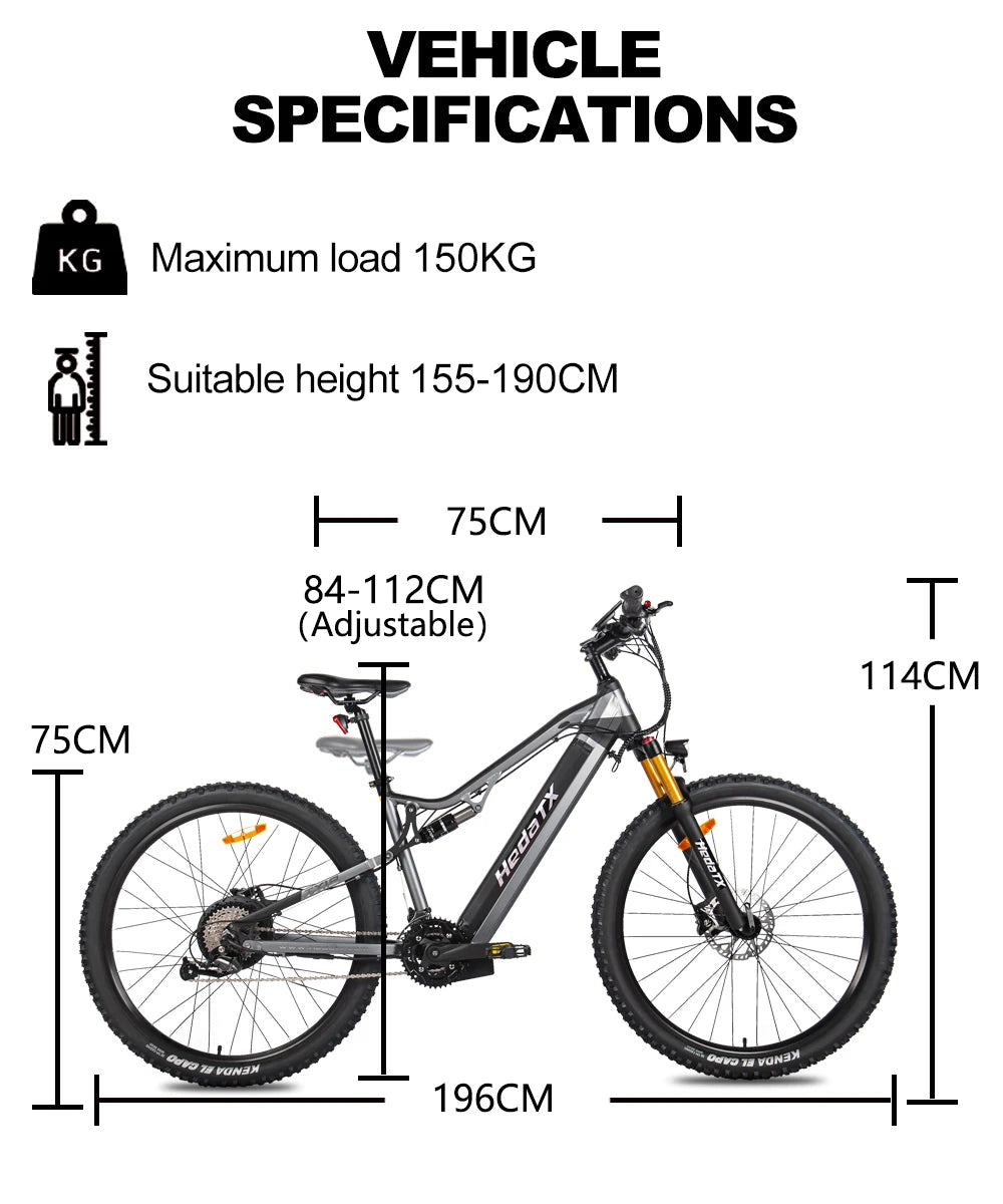 HEDA TX19 Luxury Electric Mountain Bike - Enterprise Express