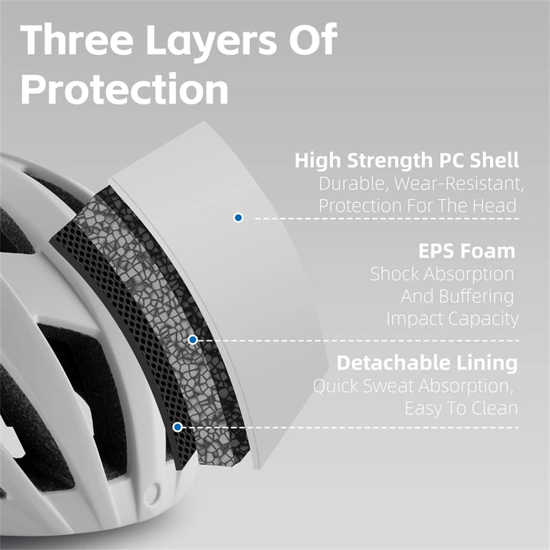 WEST BIKING YP0708120 Magnetic Suction Lens Cycling Helmet - Enterprise Express