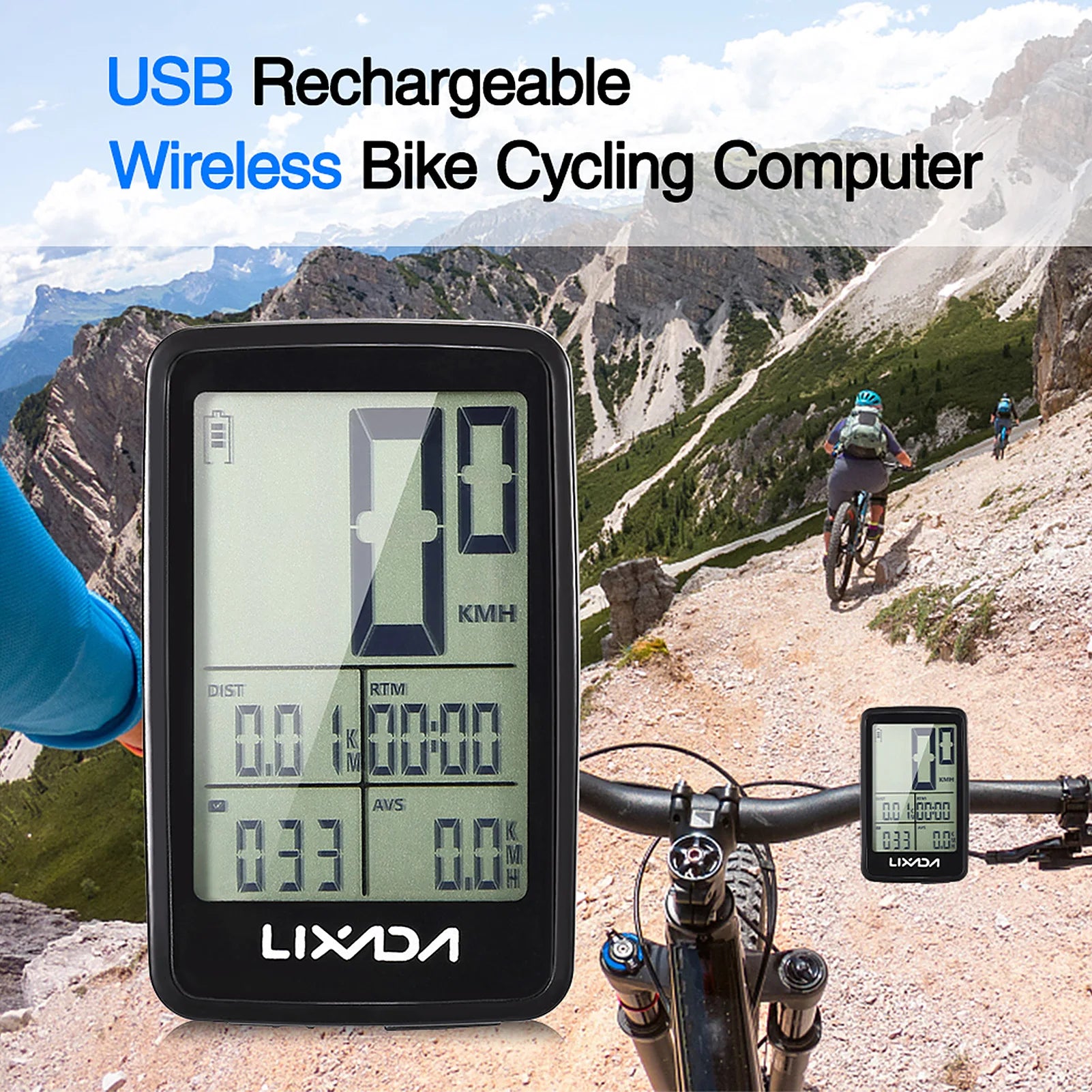 Lixada USB Rechargeable Wireless Bike Cycling Computer Bicycle Speedometer - Enterprise Express