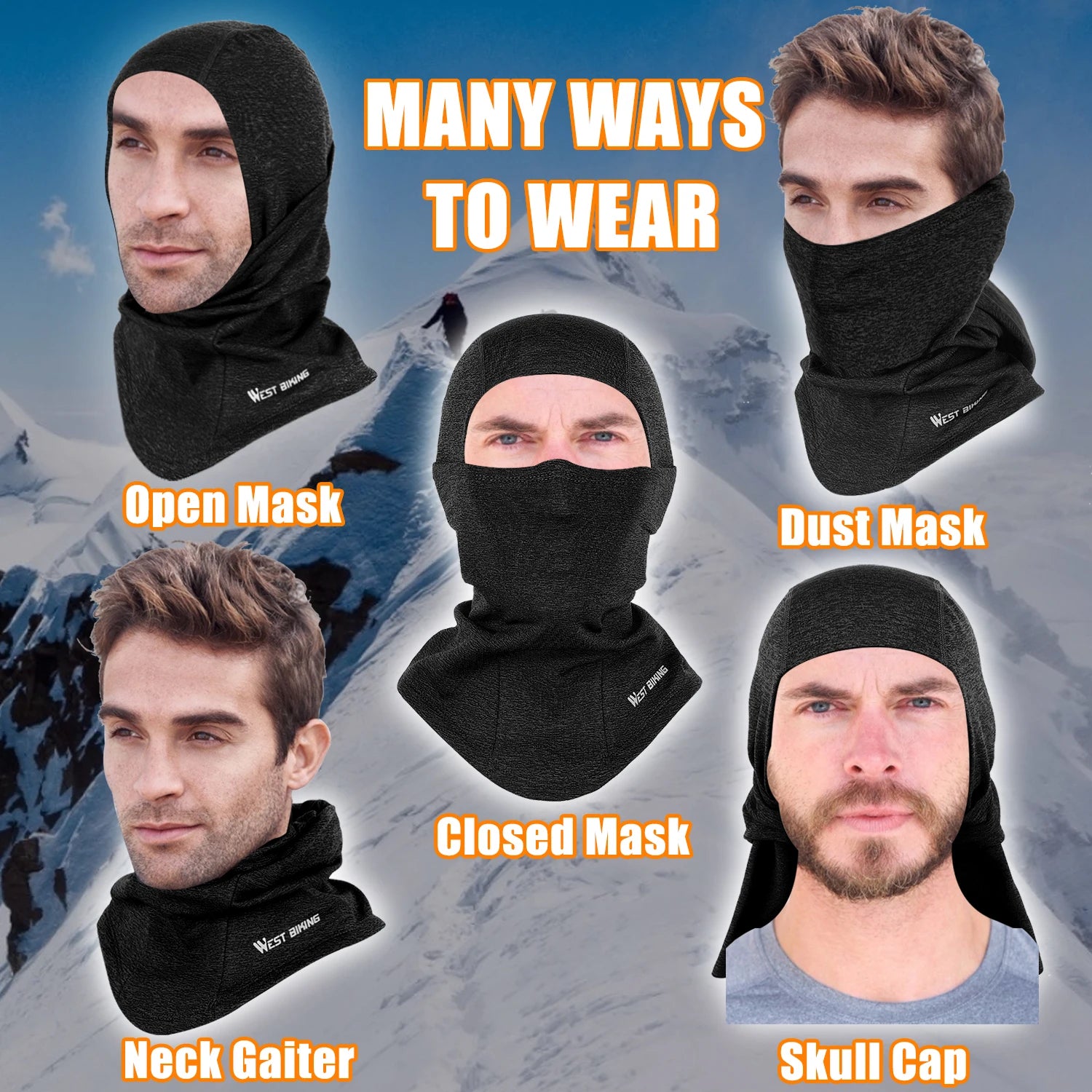 WEST BIKING Winter Cycling Scarf Fleece Balaclava - Enterprise Express