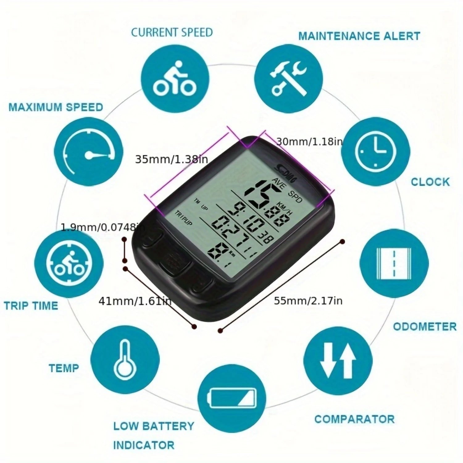 Sunding Multifunctional Waterproof Bike Speedometer And Odometer - Enterprise Express