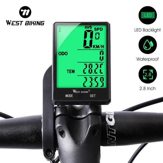 West Biking Bike Computer Wireless/Wired LCD Digital Bike Speedometer Odometer - Enterprise Express