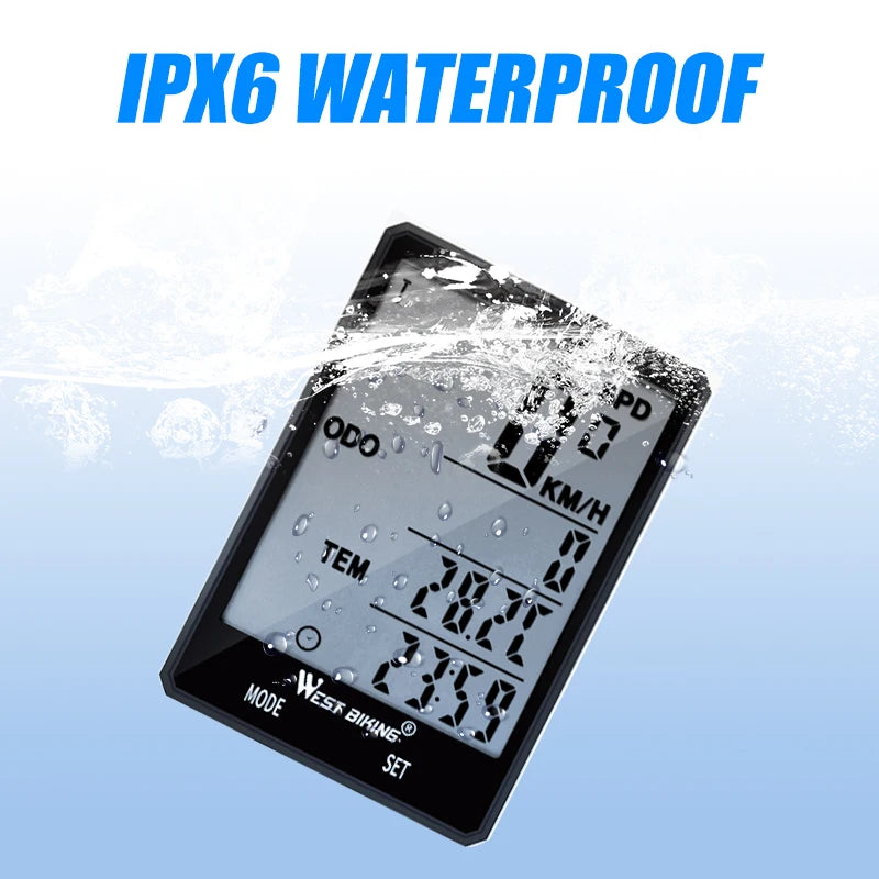 West Biking Bike Computer Wireless/Wired LCD Digital Bike Speedometer Odometer - Enterprise Express